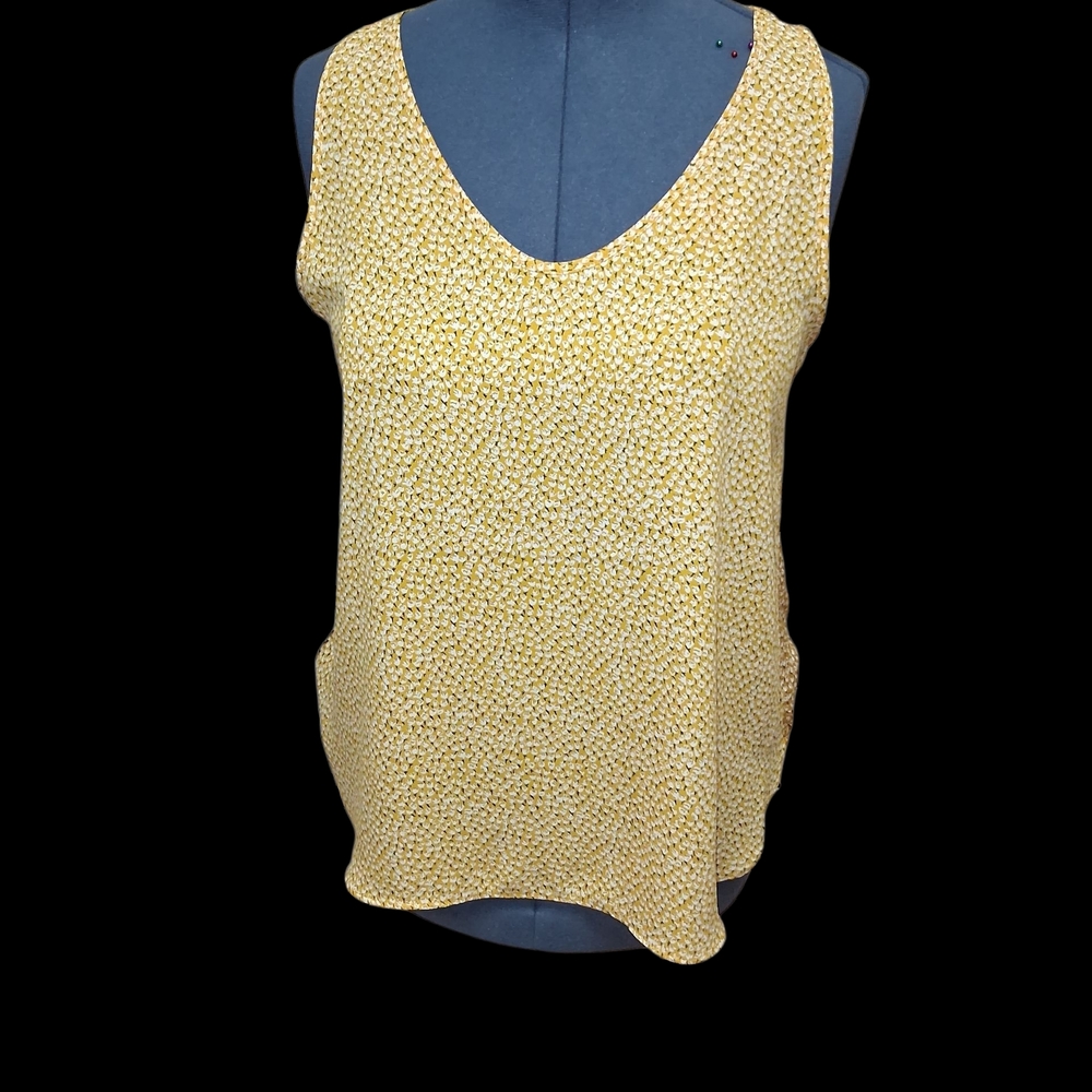 LOFT Yellow Floral Sleeveless Top